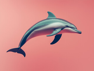 Fototapeta premium Dolphin Isolated on a Solid Color Background