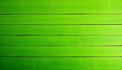Vibrant lime green painted wooden planks create a bold horizontal backdrop