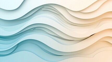 Obraz premium Abstract layered waves of blue white and orange colors