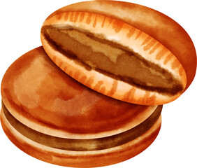 watercolor dorayaki