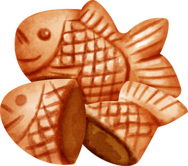 watercolor taiyaki