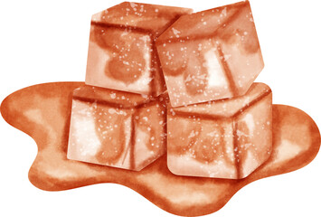 watercolor warabi mochi