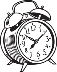 Simple Minimalist Black Silhouette Of An Alarm Vol - 4 ,wake, number, classic, vintage, deadline, second