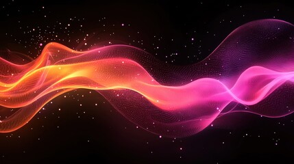 Obraz premium Abstract flowing light particles create a beautiful vibrant colorful design