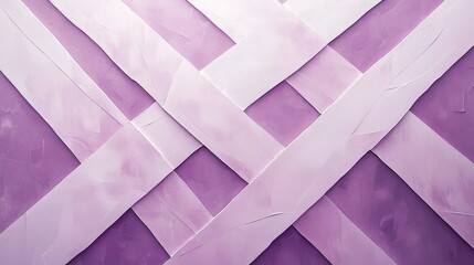 Diagonal purple and white ribbons overlap in a decorative pattern