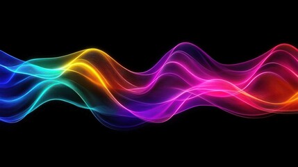 Colorful Waveforms Displayed On A Dark And Black Background