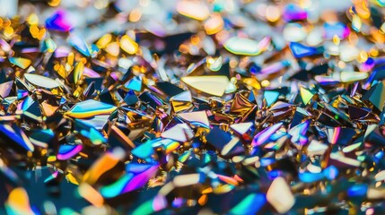 Obraz premium Mesmerizing Motion of Stained Glass Fragments on Workbench Surface