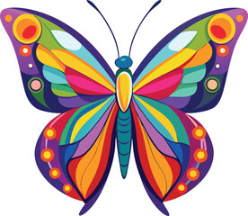 Vibrant and Colorful Abstract Butterfly with Intricate Patterns