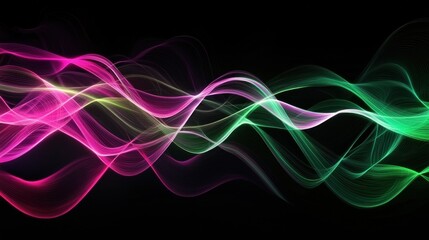 Fototapeta premium Colorful Wavy Lines With Shades Of Green Pink And Yellow Colors