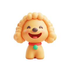Happy Poodle 3D Render