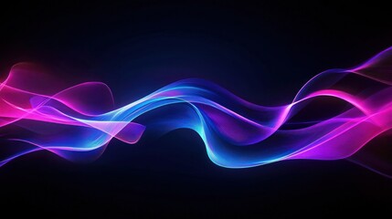 Abstract digital artwork of colorful flowing lines on black background