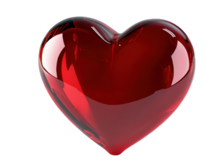 Isolated Red Glass Heart