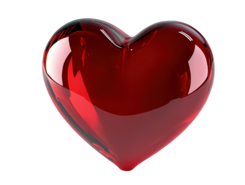 Isolated Red Glass Heart