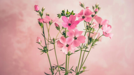 Naklejka premium Delicate blossoming pink flowers, blooming roses festive background, flower bouquet pastel image
