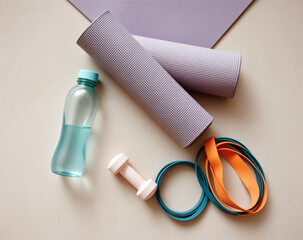 Fitness essentials for a refreshing workout session in a calming environment