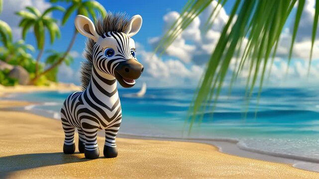 little cartoon zebra. Selective focus