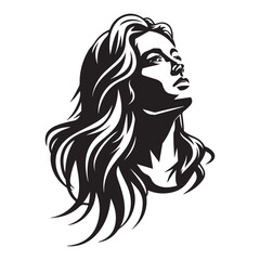 Beautiful woman face and hair Fashion icon woman with hair silhouette of beautiful profile of woman face concept beauty and fashion
 