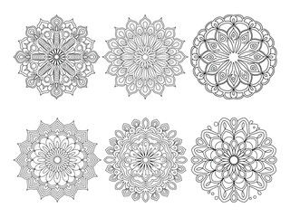Easy and simple mandala coloring page for adults, seniors