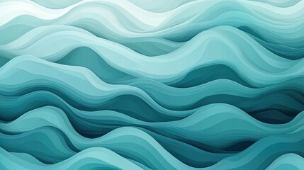 Abstract flowing waves create a calming gradient in shades of blue