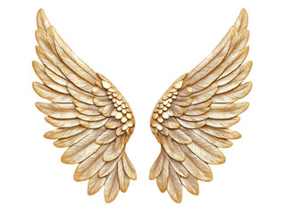 Fototapeta premium Isolated Elegant Gold Angel Wings