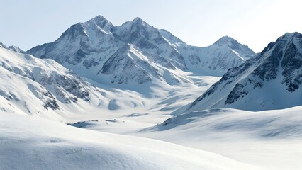 Obraz premium Snowy Mountain Landscape – Isolated Winter Peaks