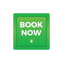 vector book now green web button design

