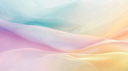 Obraz premium Abstract pastel waves of color blending together in the image