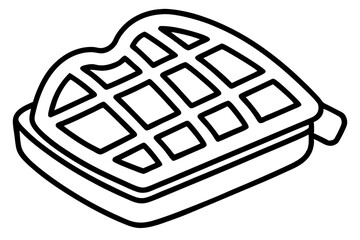 Abstract Line Art of Waffle Maker – Breakfast Appliance Vector

