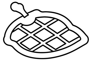 Abstract Line Art of Waffle Maker – Breakfast Appliance Vector


