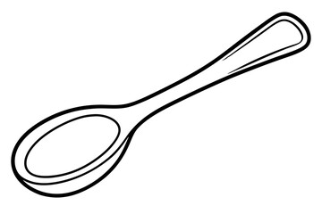 Abstract Wooden Spoon Outline Vector for Rustic Cooking Themes

