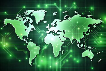 Obraz premium World map colorful vibrant red blue green black gray neon modern abstract digital artistic design geography illustration milkyhexddway Copy Space Backgrounds for advertising Texture business Wallpaper