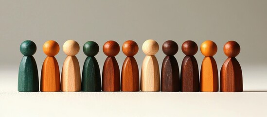 Colorful representations of inclusivity in wooden art.