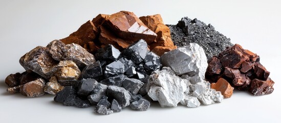 Stunning rare minerals extracted from the depths of a mine.