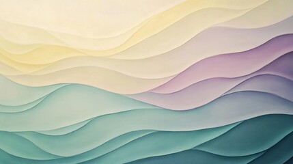 Obraz premium Abstract layered waves display a gradient of soft pastel colors