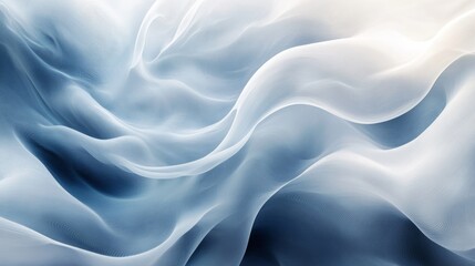 Fototapeta premium Abstract flowing forms with varying shades of blue and white