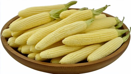 Bowl of fresh, yellow baby corn