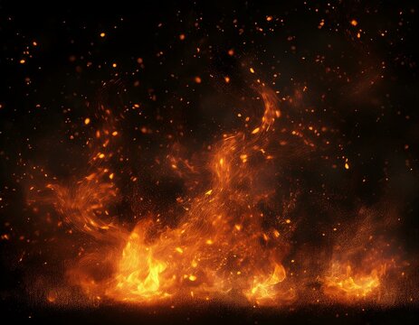 fire embers particles texture overlays burn effect on isolated black background sparkle light effect