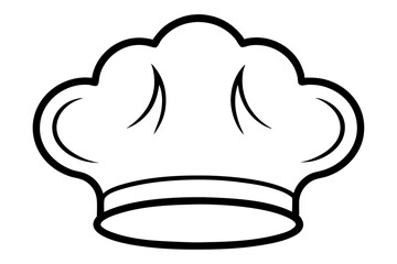 Elegant Line Art of a Chef's Hat for Culinary Design

