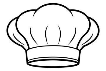 Elegant Line Art of a Chef's Hat for Culinary Design

