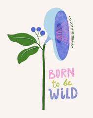 Bold colorful exotic flower illustration