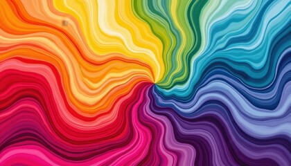 Obraz premium An abstract illustration showcasing a vibrant spectrum of colors, swirling and blending together harmoniously to represent the beauty and diversity of colors on World Color Day.