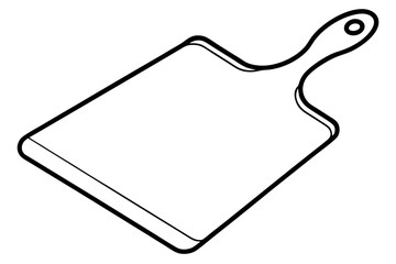 Wooden Cutting Board Outline – Elegant Kitchen Line Art

