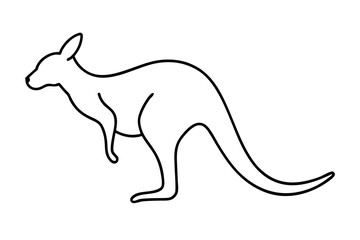 "Minimalist Kangaroo Silhouette in Continuous Line - SVG Illustration for Modern Design"

