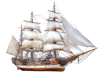 Isolated Detailed Sailing Ship