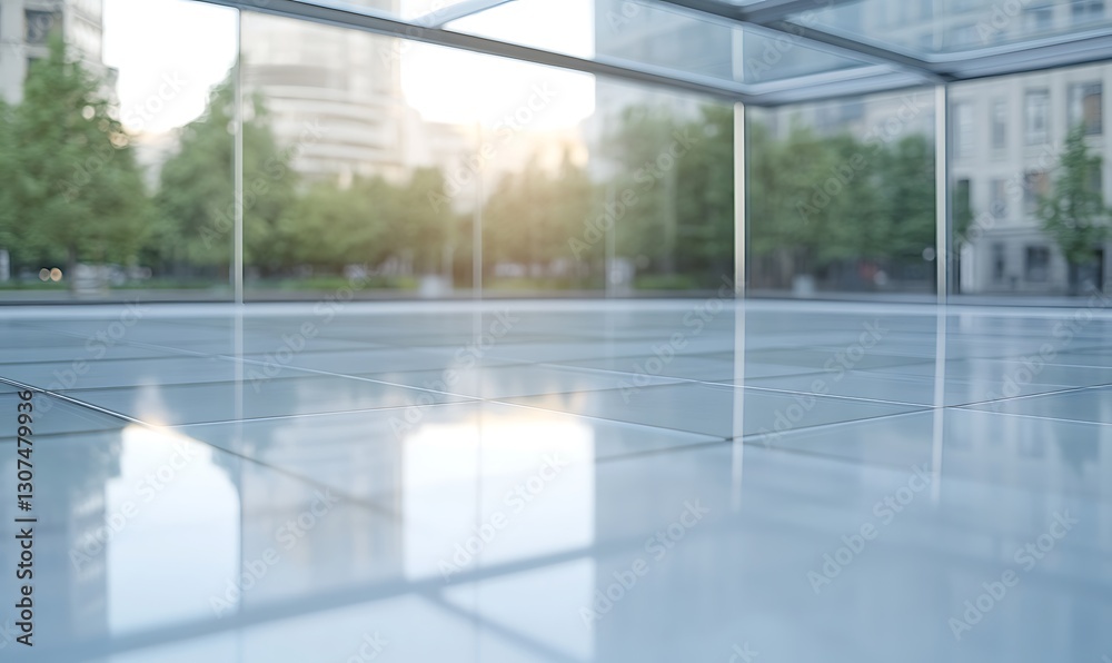 Poster a close-up image of a futuristic glass canopy designed for urban environments.