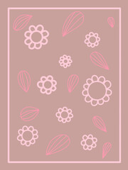 seamless pattern with pink flowers