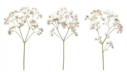 Fototapeta premium White Flowers Isolated on White Background