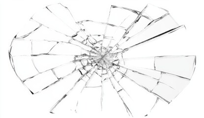 Fototapeta premium Shattered Glass Pattern Isolated