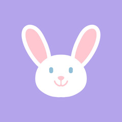 Adorable rabbit clip art featuring a cute bunny in soft pastel colors, perfect for spring, Easter, and children's designs