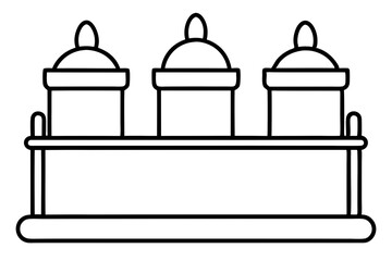 Spice Rack Line Art – Modern Culinary Kitchen Illustration

